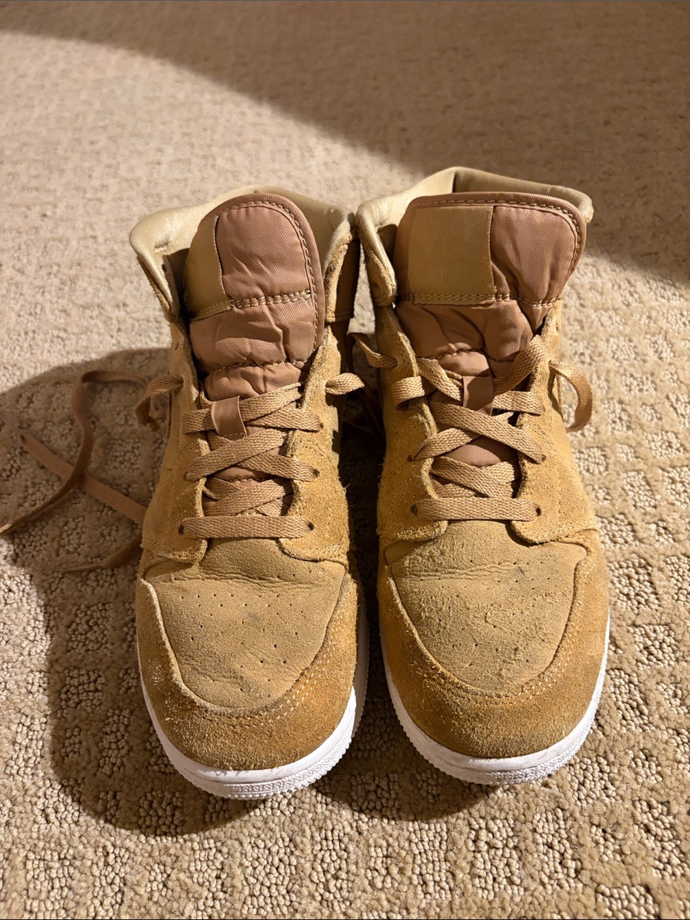 Jordan Kids' Suede High-Top Sneakers in Tan